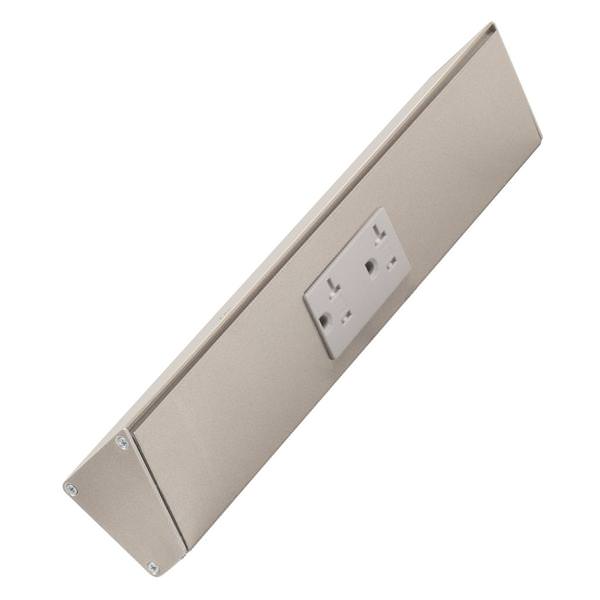 12" 20 amp 120 volt Satin Nickel Duplex Receptacle Under Cabinet Power Strip